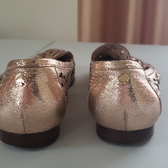 Kate Spade rose gold floral cut-out loafers - Picture 3 of 7